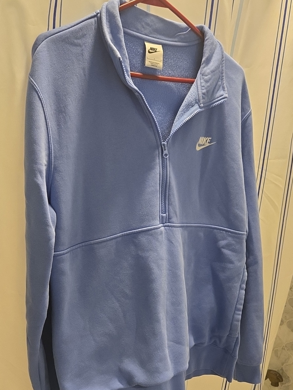 Nike Light Blue Quarter-Zip Fleece Pullover